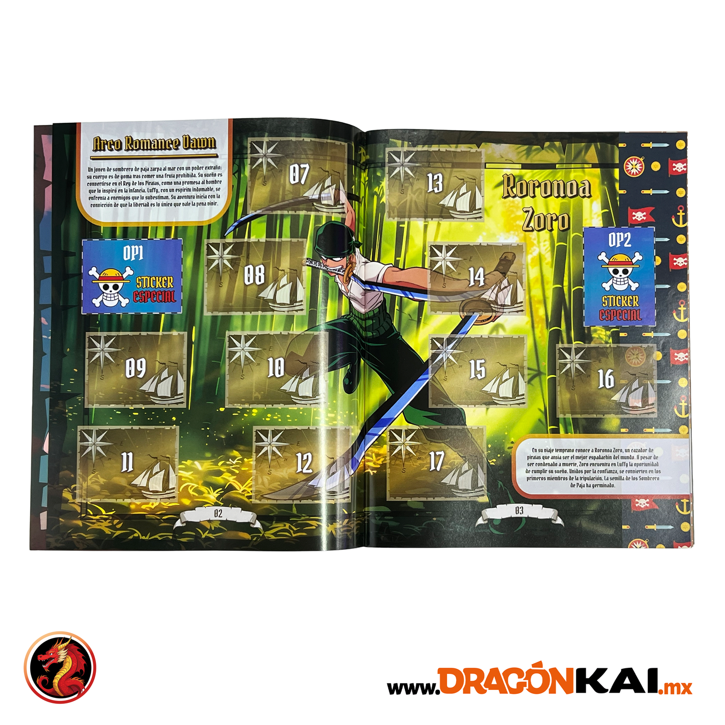Álbum One Piece: La Historia Completa + Set completo a pegar y Caps