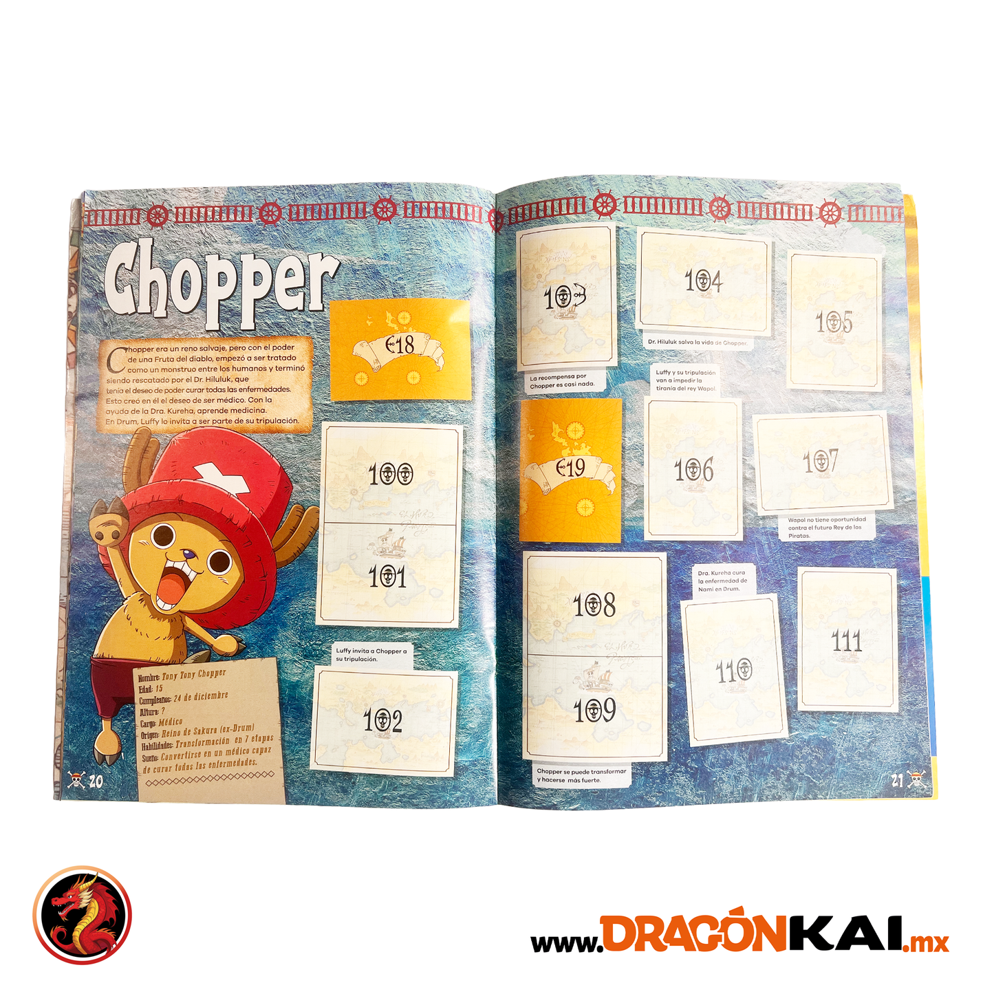 Álbum One Piece 1 (Panini 2021) + Set completo de tarjetas y estampas a pegar