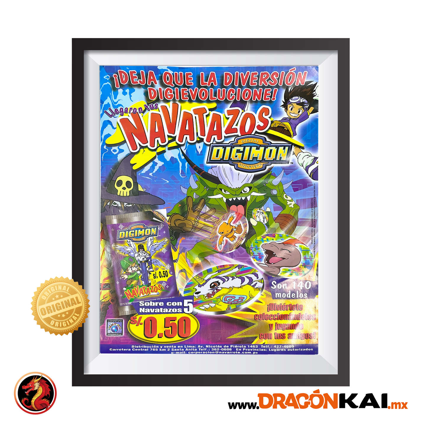 Póster Promocional Navatazos Digimon – Navarrete (1999–2000, Perú)