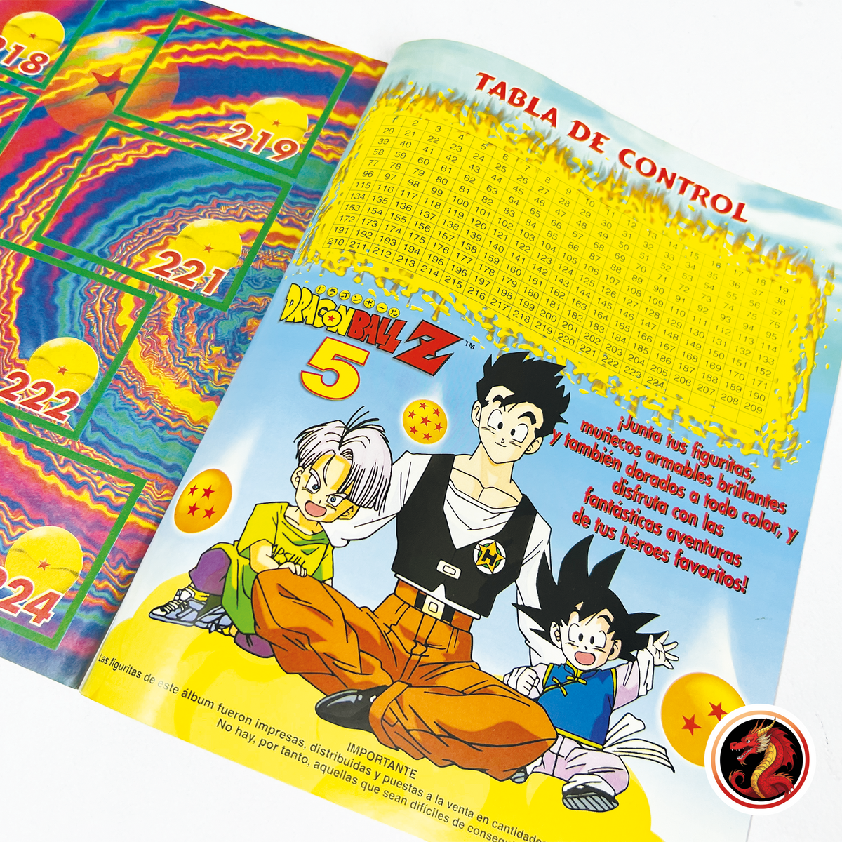 Álbum Dragon Ball Z5 (Original Navarrete) + Set completo a pegar y 64 armables