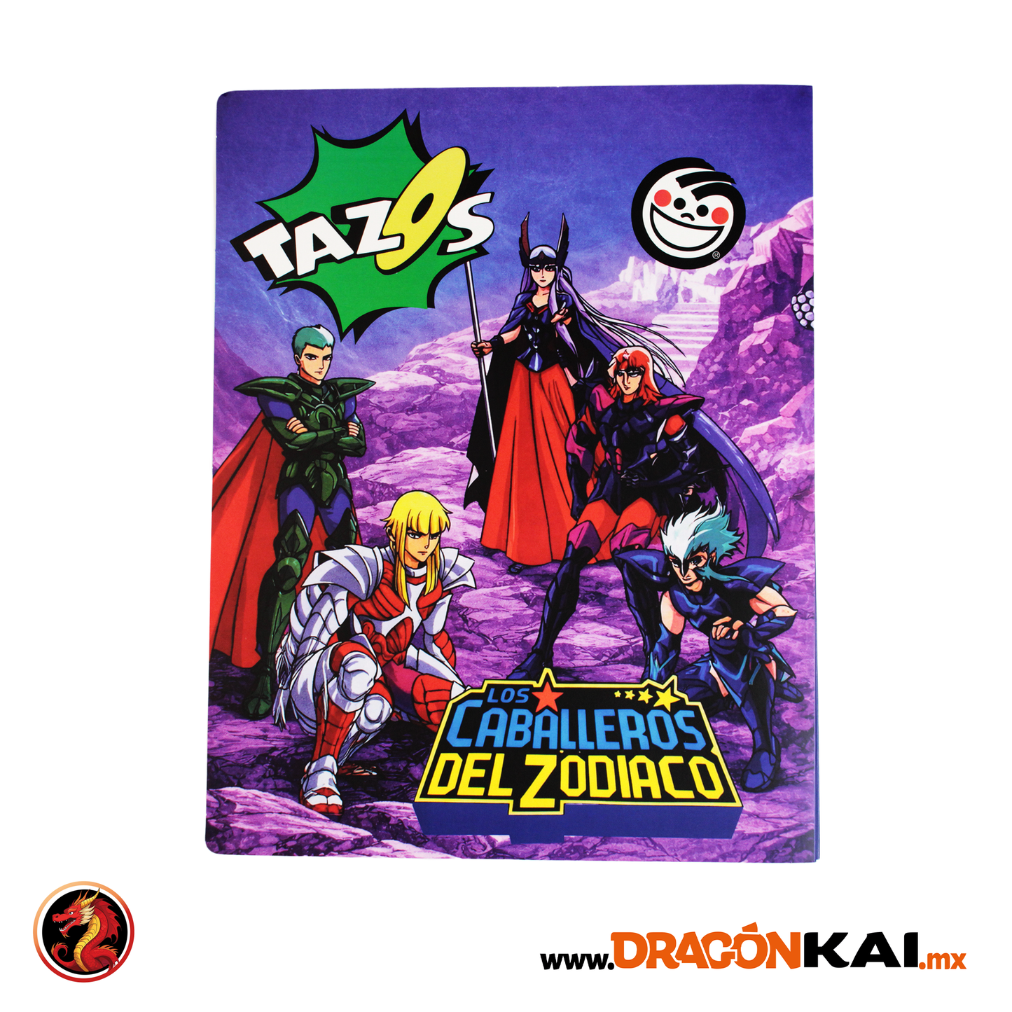 Álbum Coleccionador Tazos Caballeros del Zodiaco Clásico + Micas (NO INCLUYE TAZOS)