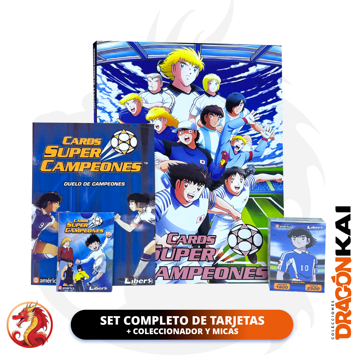 Tarjetas Super Campeones + Coleccionador y estuche