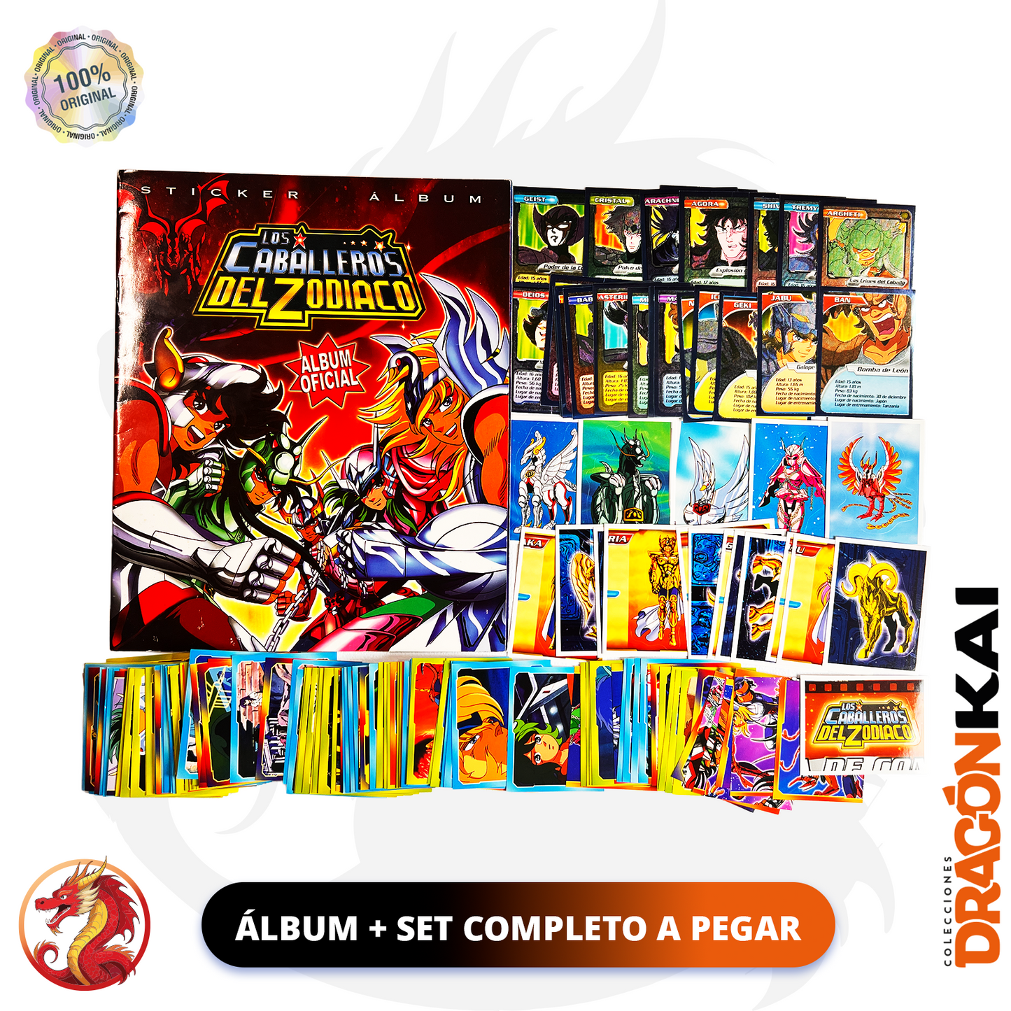 Álbum Caballeros del Zodiaco (Navarrete 2004) + Set completo a pegar