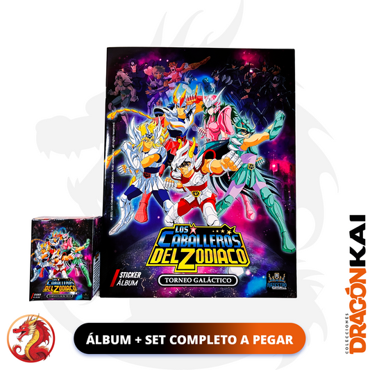 Álbum Caballeros del Zodiaco: Torneo Galáctico + Set completo a pegar