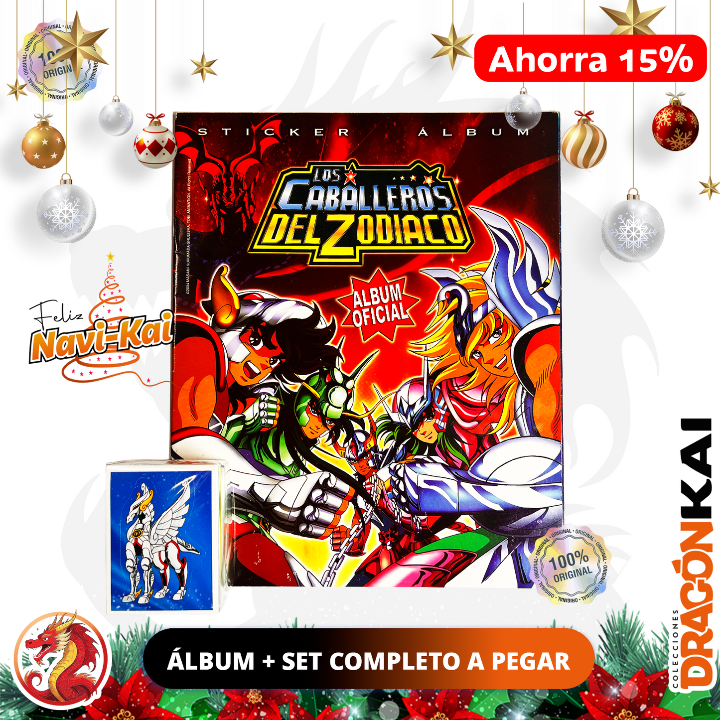 Álbum Caballeros del Zodiaco (Navarrete 2004) + Set completo a pegar