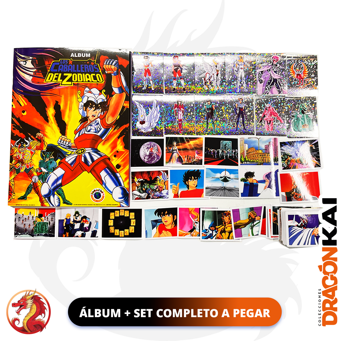 Álbum Caballeros del Zodiaco (Re. Navarrete) + Set completo a pegar