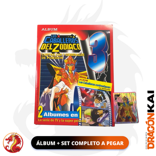 Álbum Caballeros del Zodiaco 3: Saga de Poseidón (Re. Navarrete) + Set completo a pegar