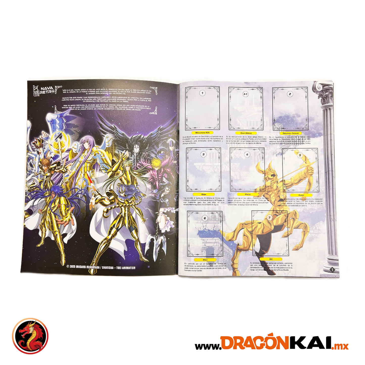 Álbum Enciclopedia Caballeros del Zodiaco + Set completo a pegar y Caps