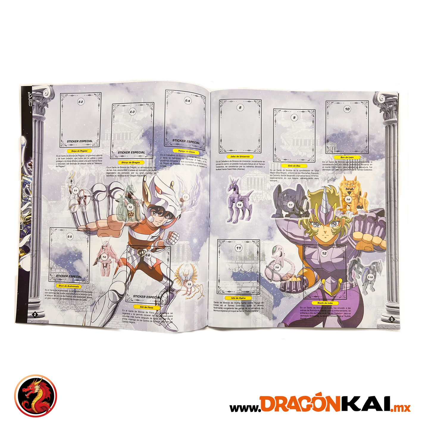 Álbum Enciclopedia Caballeros del Zodiaco + Set completo a pegar y Caps