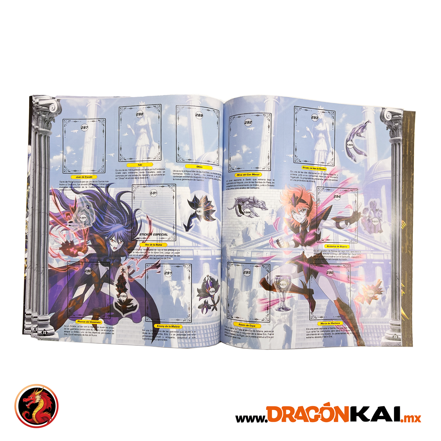Álbum Enciclopedia Caballeros del Zodiaco + Set completo a pegar y Caps