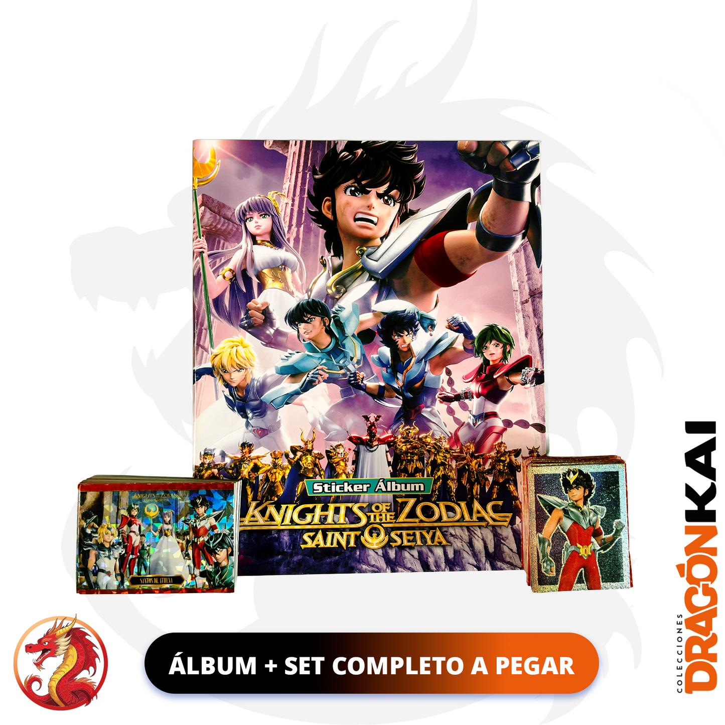 Álbum Caballeros del Zodiaco: Knights of the Zodiac + Set completo a pegar