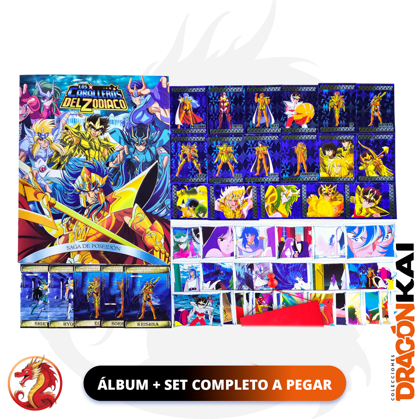 Álbum Caballeros del Zodiaco: Saga Poseidón + Set completo a pegar