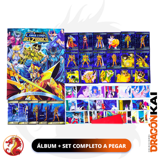 Álbum Caballeros del Zodiaco: Saga Poseidón + Set completo a pegar