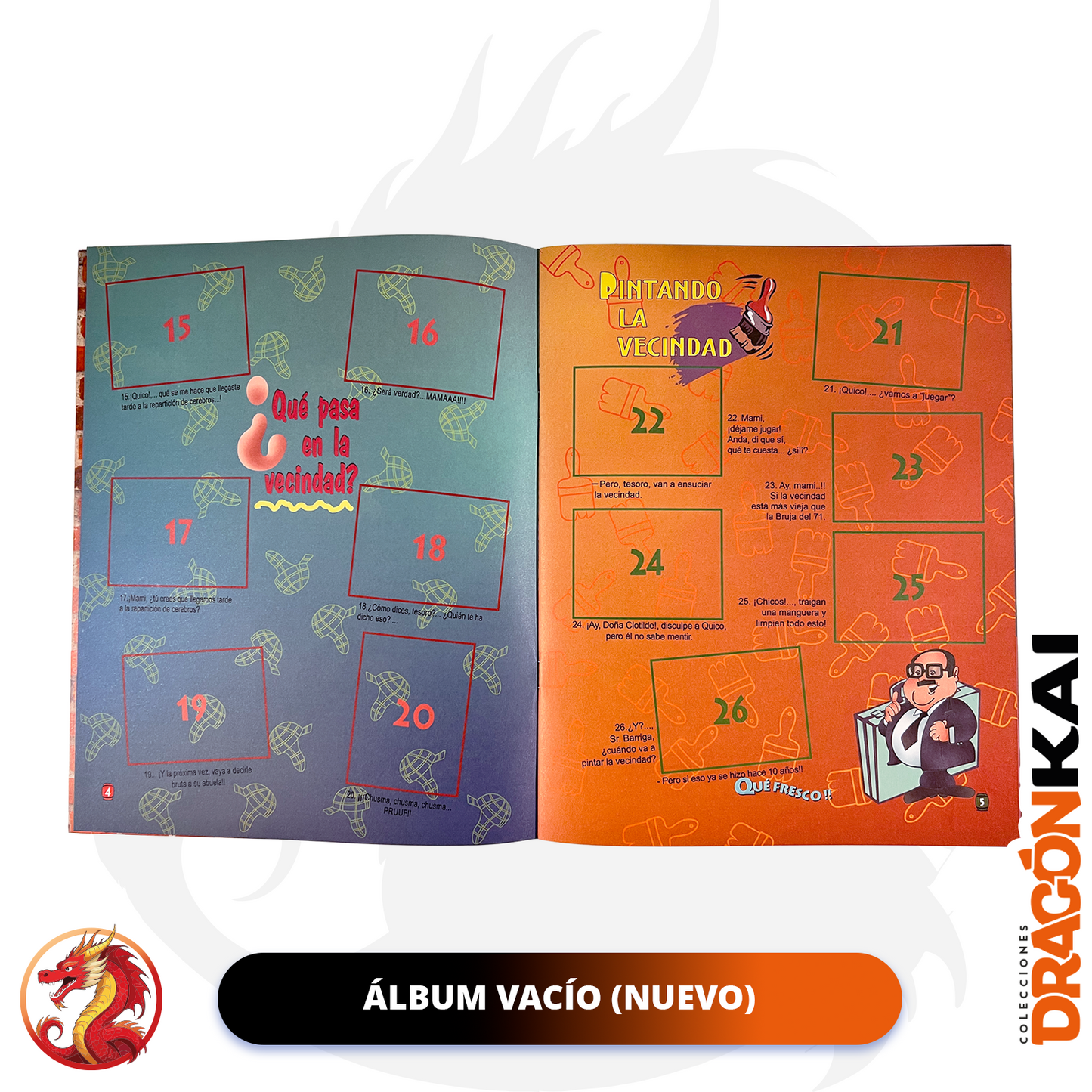 Álbum Chavo del 8 (Re. Navarrete) + Set completo a pegar