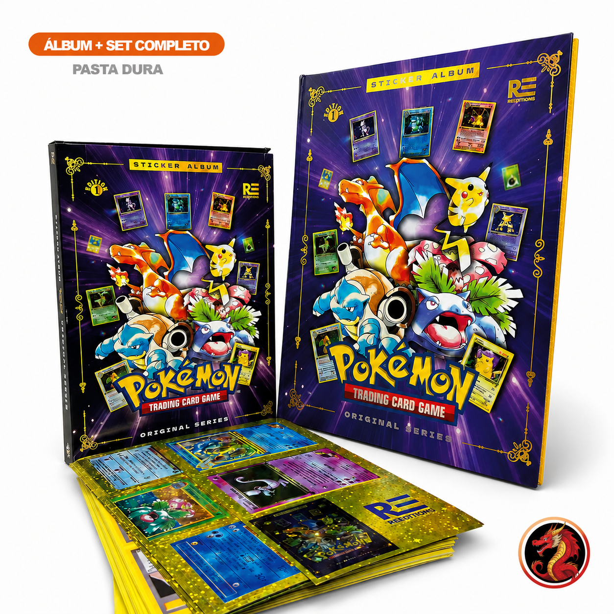 Álbum Pasta Dura Enciclopedia TCG Pokémon + Set completo