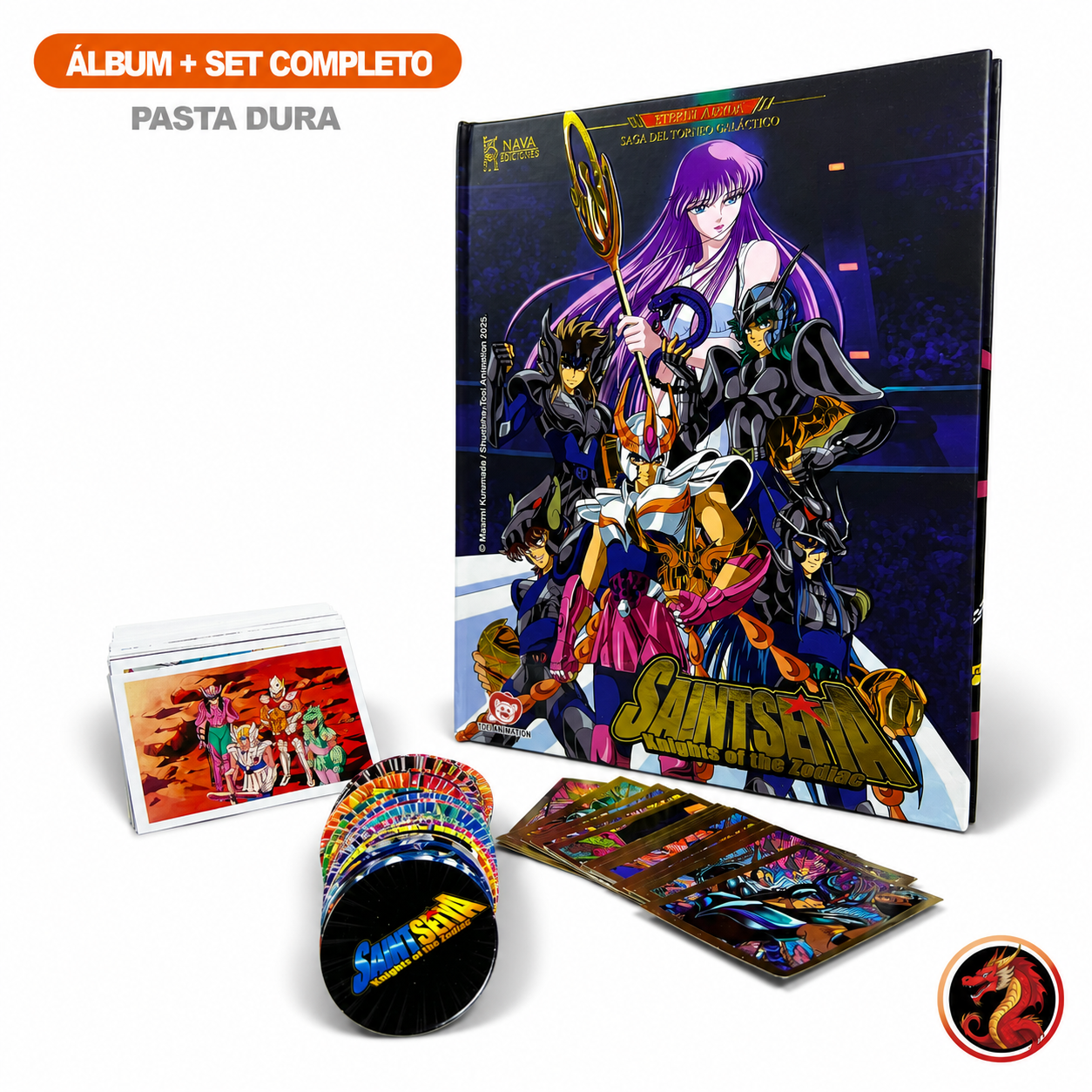 Álbum Pasta Dura Caballeros del Zodiaco: Saga del Torneo Galáctico + Set completo