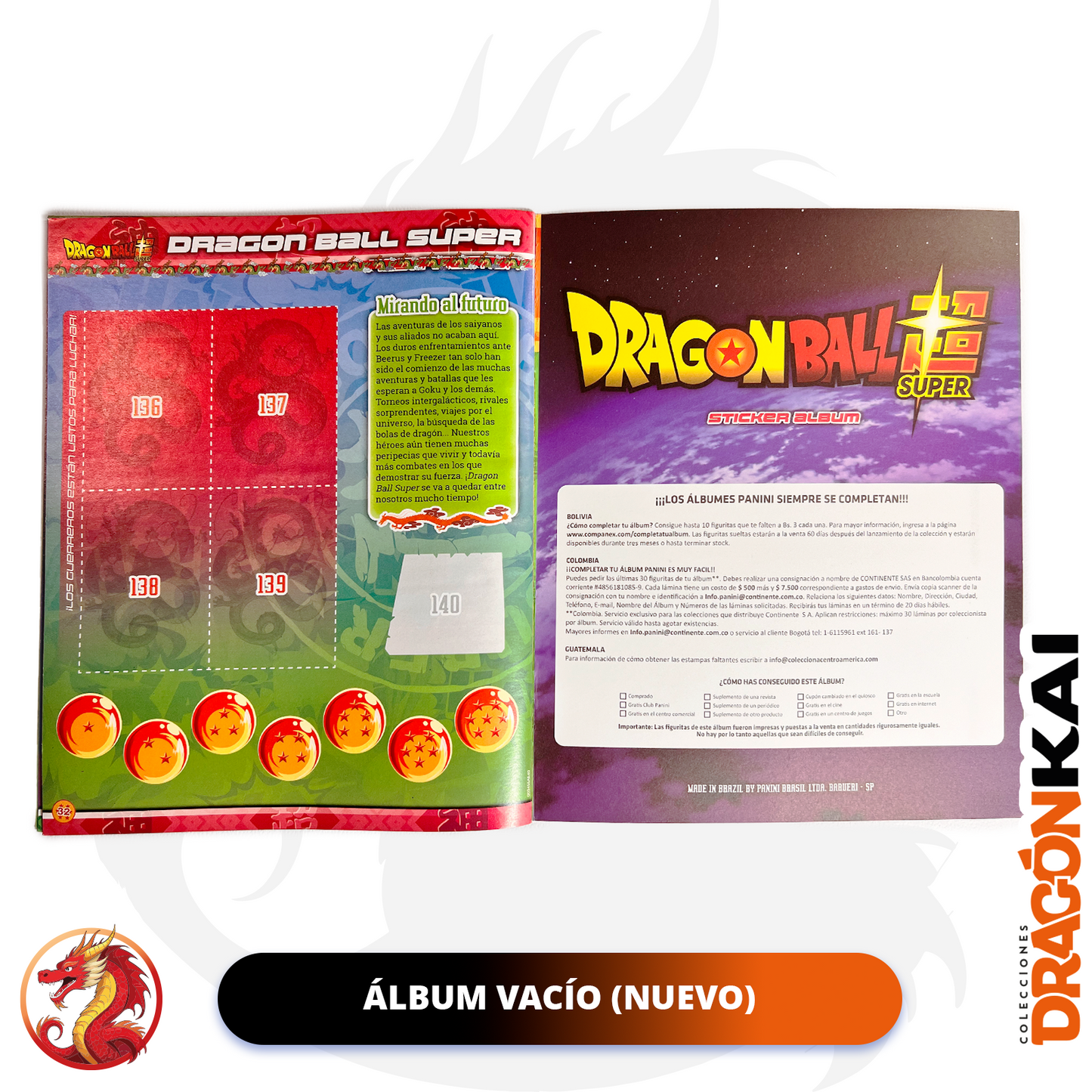 Álbum Dragon Ball Super (Panini 2017) + Set completo a pegar