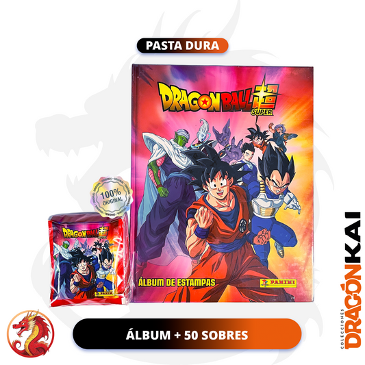 Colección Dragon Ball Super (Panini 2020). Álbum Pasta Dura + 50 sobres