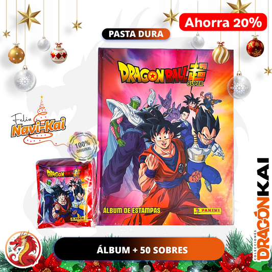 Colección Dragon Ball Super (Panini 2020). Álbum Pasta Dura + 50 sobres