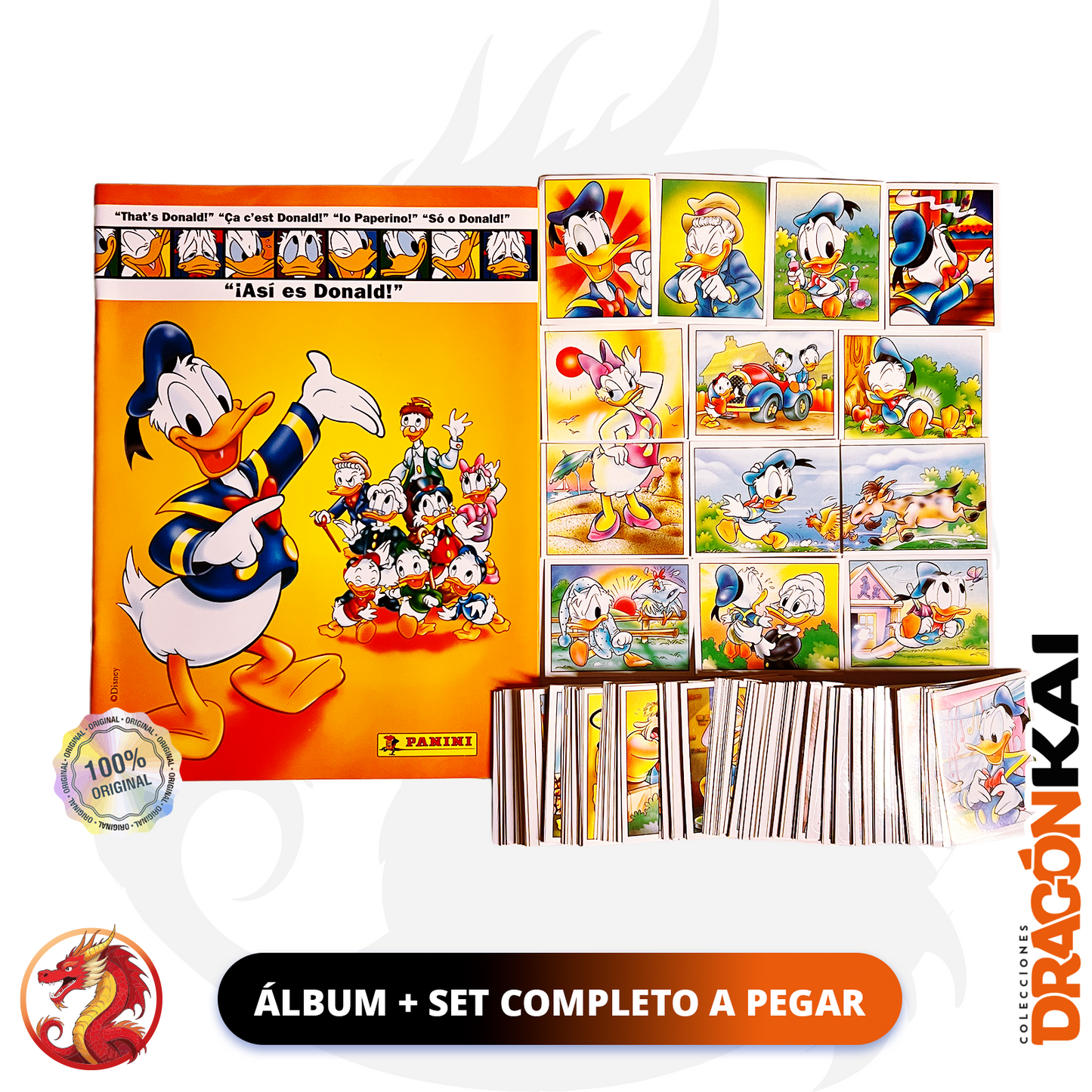 Álbum "¡Así es Donald!" (Panini 1996) + Set completo a pegar