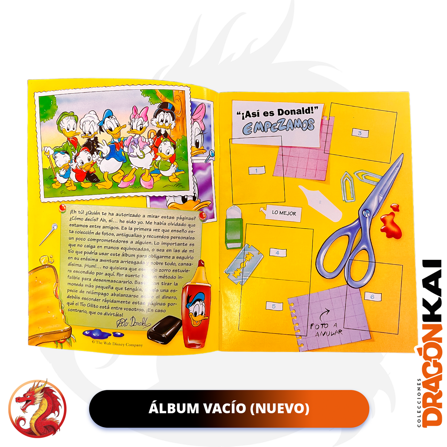 Álbum "¡Así es Donald!" (Panini 1996) + Set completo a pegar