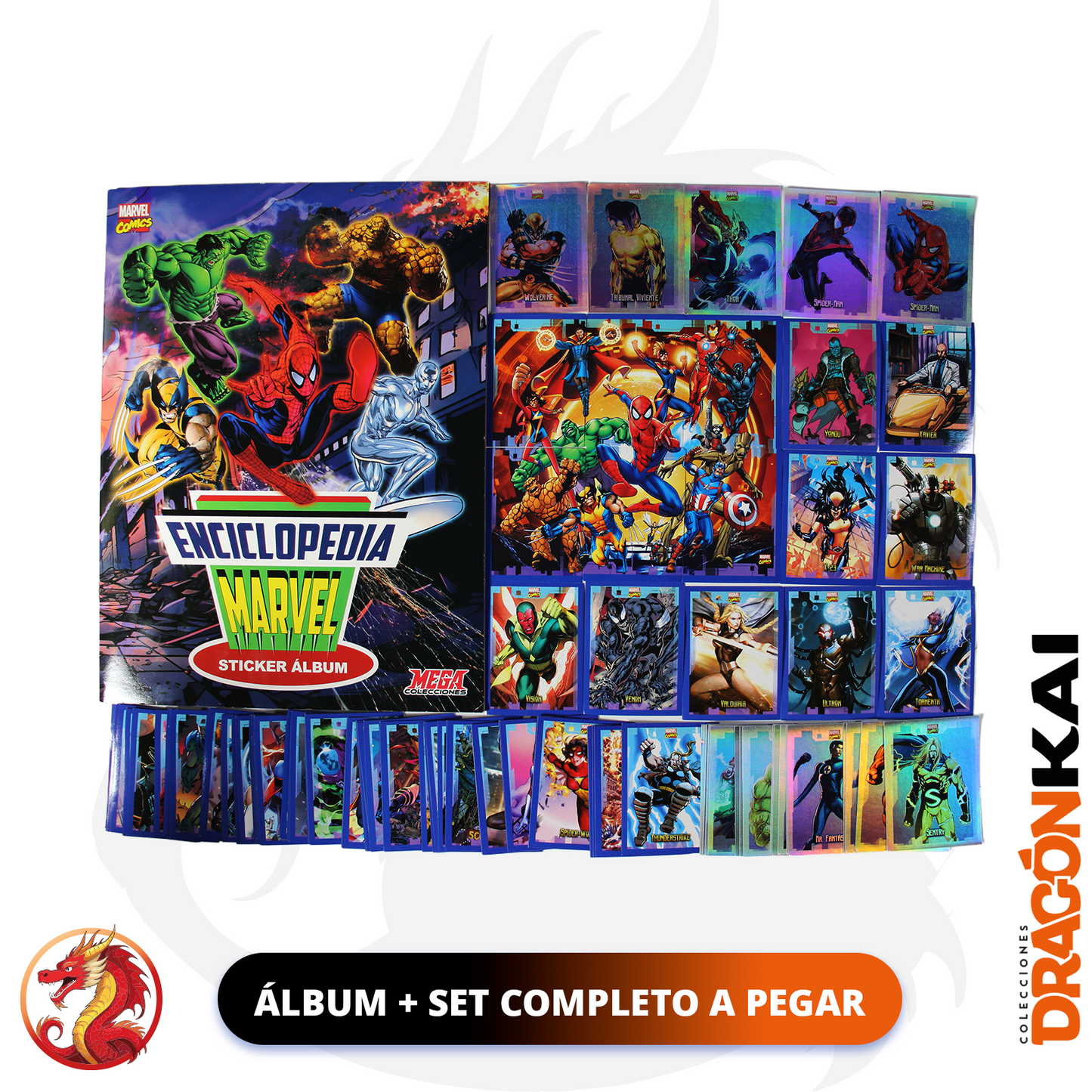 Álbum Enciclopedia Marvel + Set completo a pegar