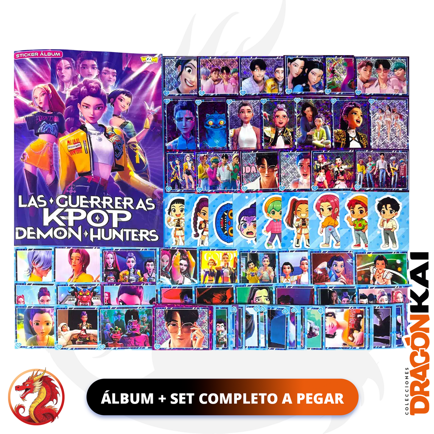 Álbum Las Guerreras K-POP: Demon Hunters (Woow Stickers) + Set completo a pegar