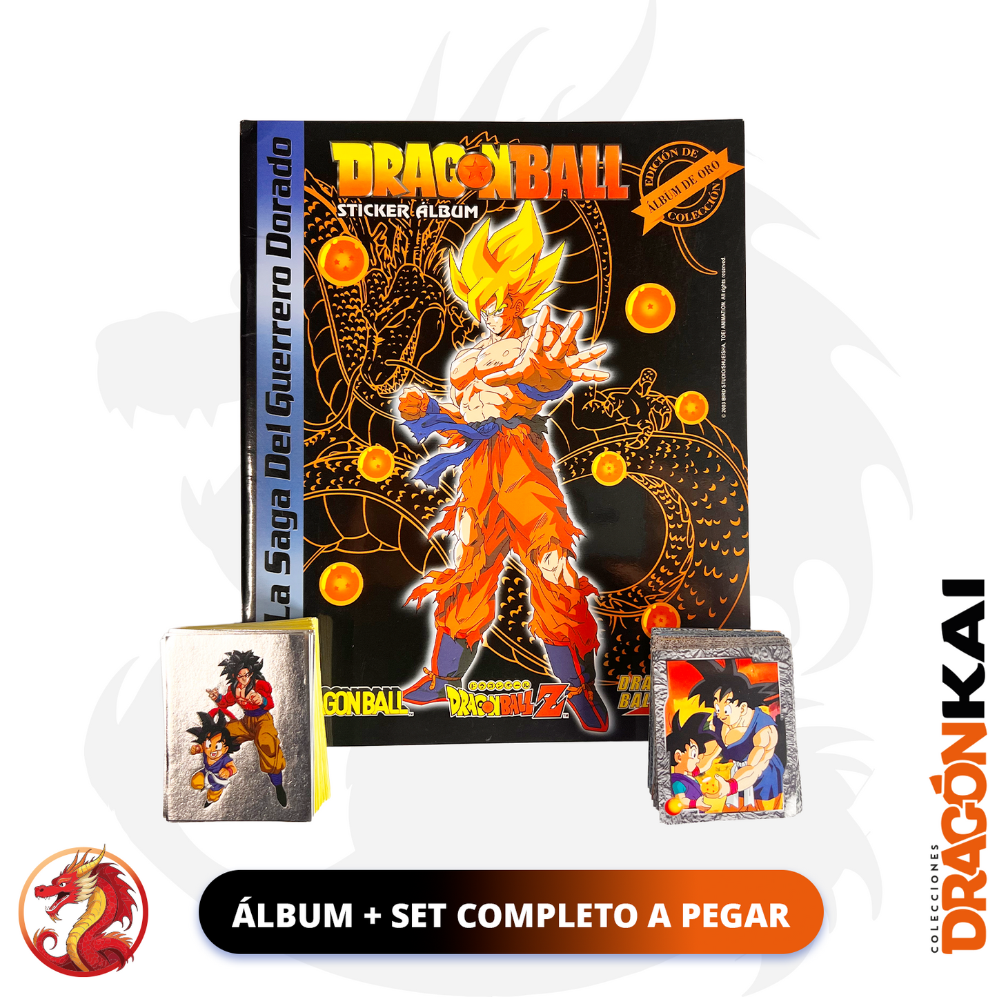 Álbum Dragon Ball: La Saga del Guerrero Dorado (Re. Navarrete - 2003) + Set completo a pegar