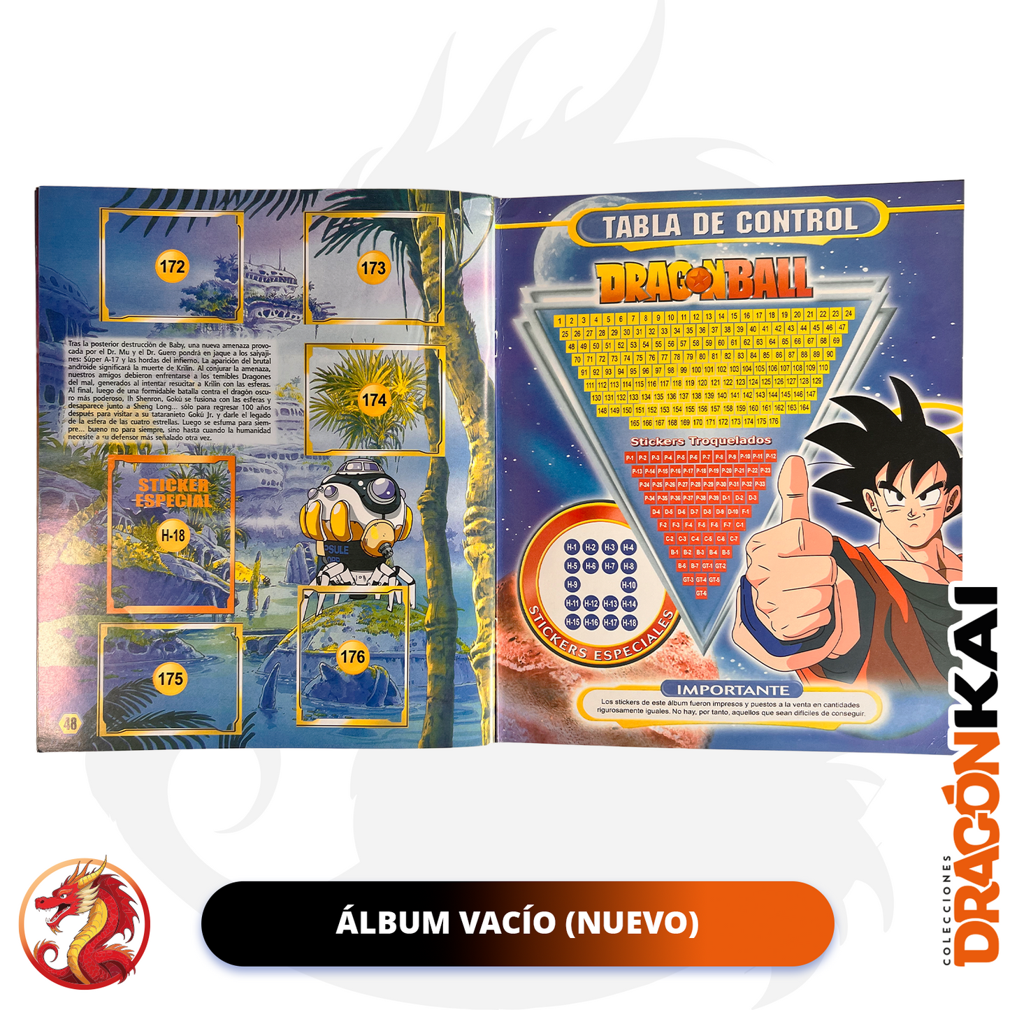 Álbum Dragon Ball: La Saga del Guerrero Dorado (Re. Navarrete - 2003) + Set completo a pegar