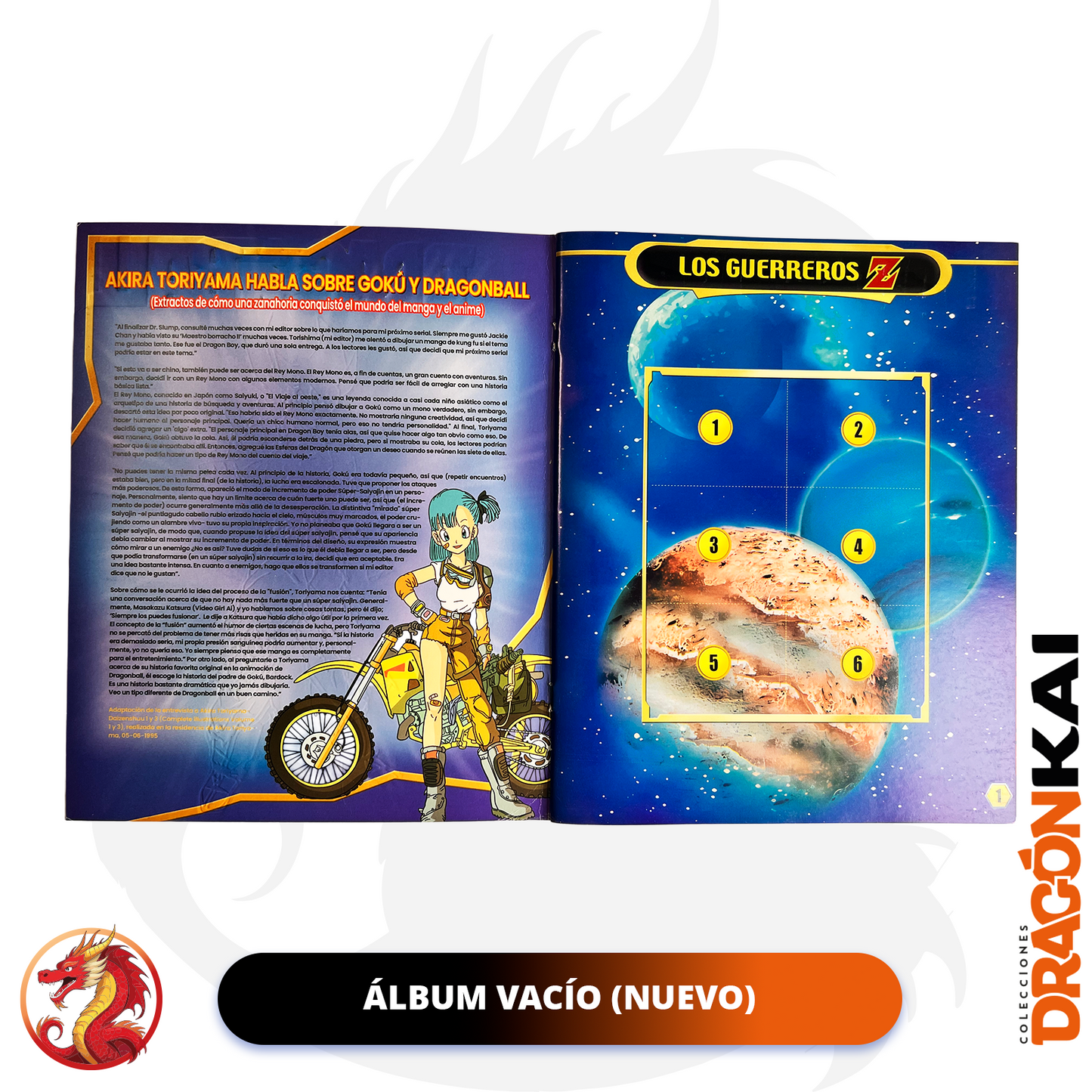 Álbum Dragon Ball: La Saga del Guerrero Dorado (Re. Navarrete - 2007) + Set completo a pegar