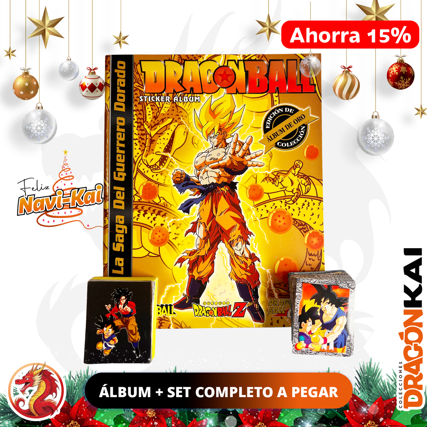 Álbum Dragon Ball: La Saga del Guerrero Dorado (Re. Navarrete - 2007) + Set completo a pegar