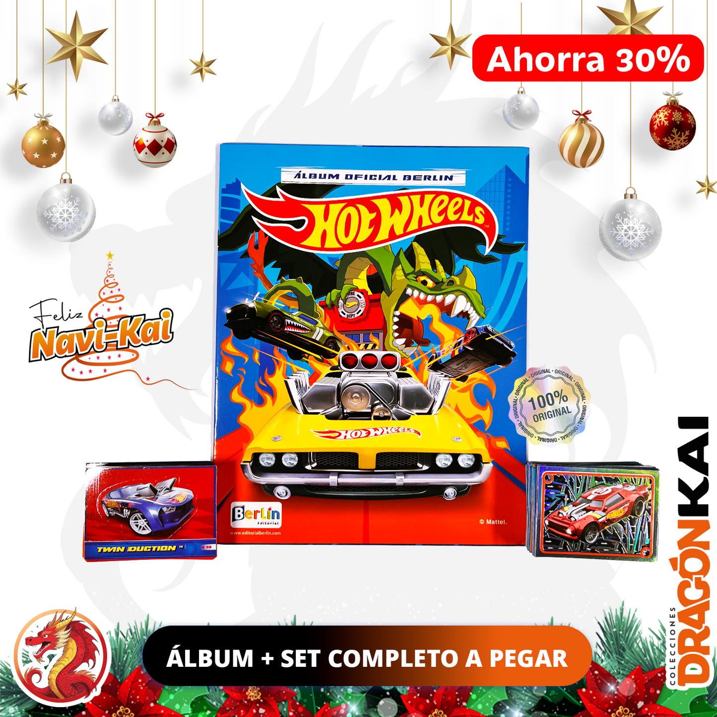 Álbum Hot Wheels (Editorial Berlín) + Set completo de estampas y tarjetas