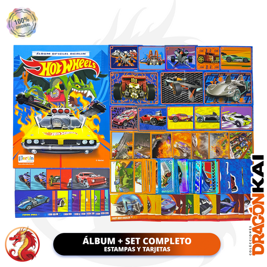 Álbum Hot Wheels (Editorial Berlín) + Set completo de estampas y tarjetas
