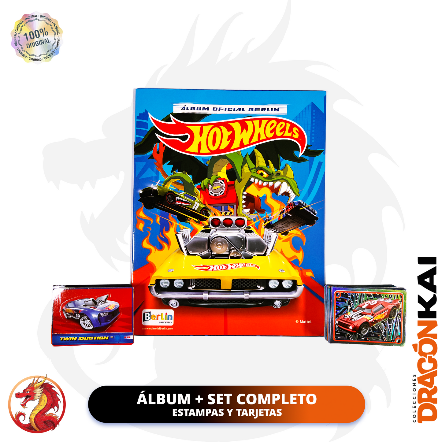 Álbum Hot Wheels (Editorial Berlín) + Set completo de estampas y tarjetas