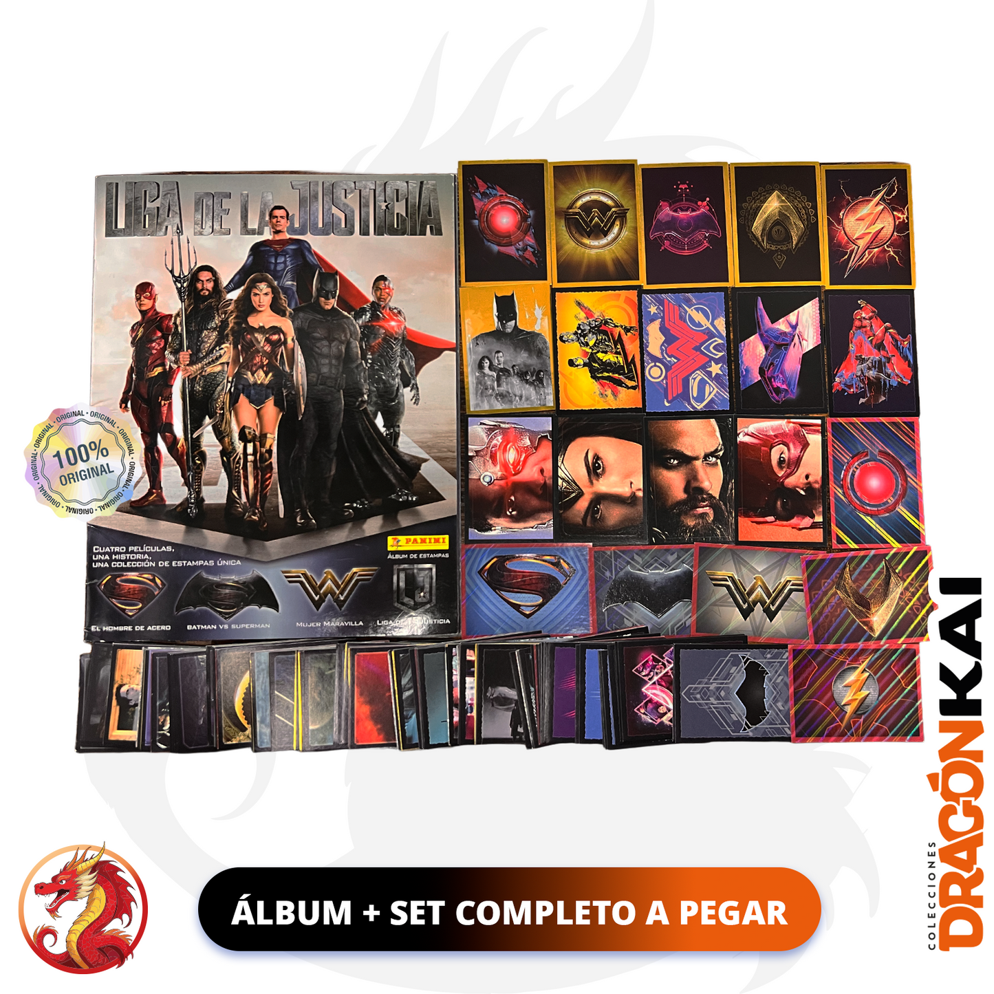 Álbum La Liga de la Justicia (Panini 2018) + Set completo a pegar