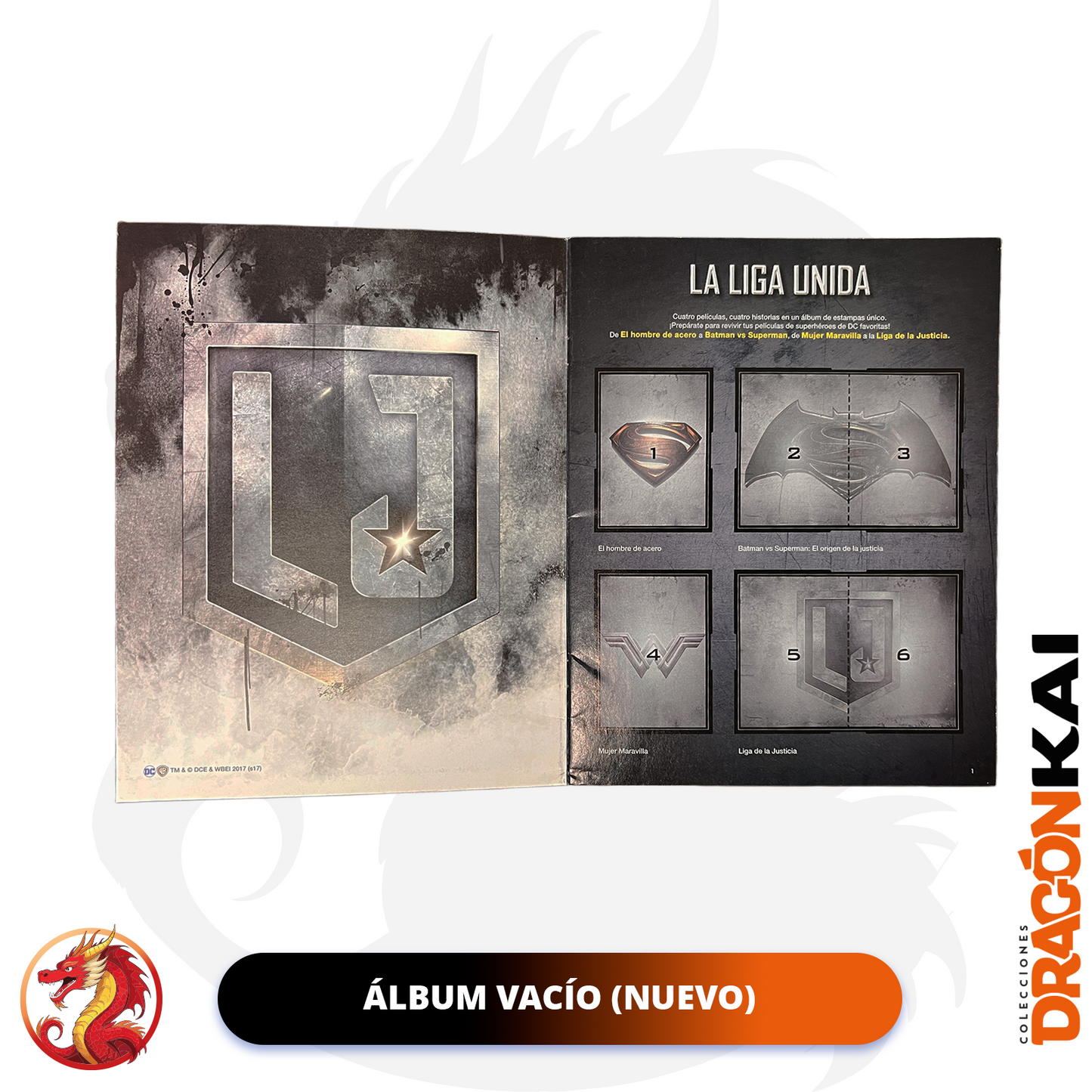 Álbum La Liga de la Justicia (Panini 2018) + Set completo a pegar
