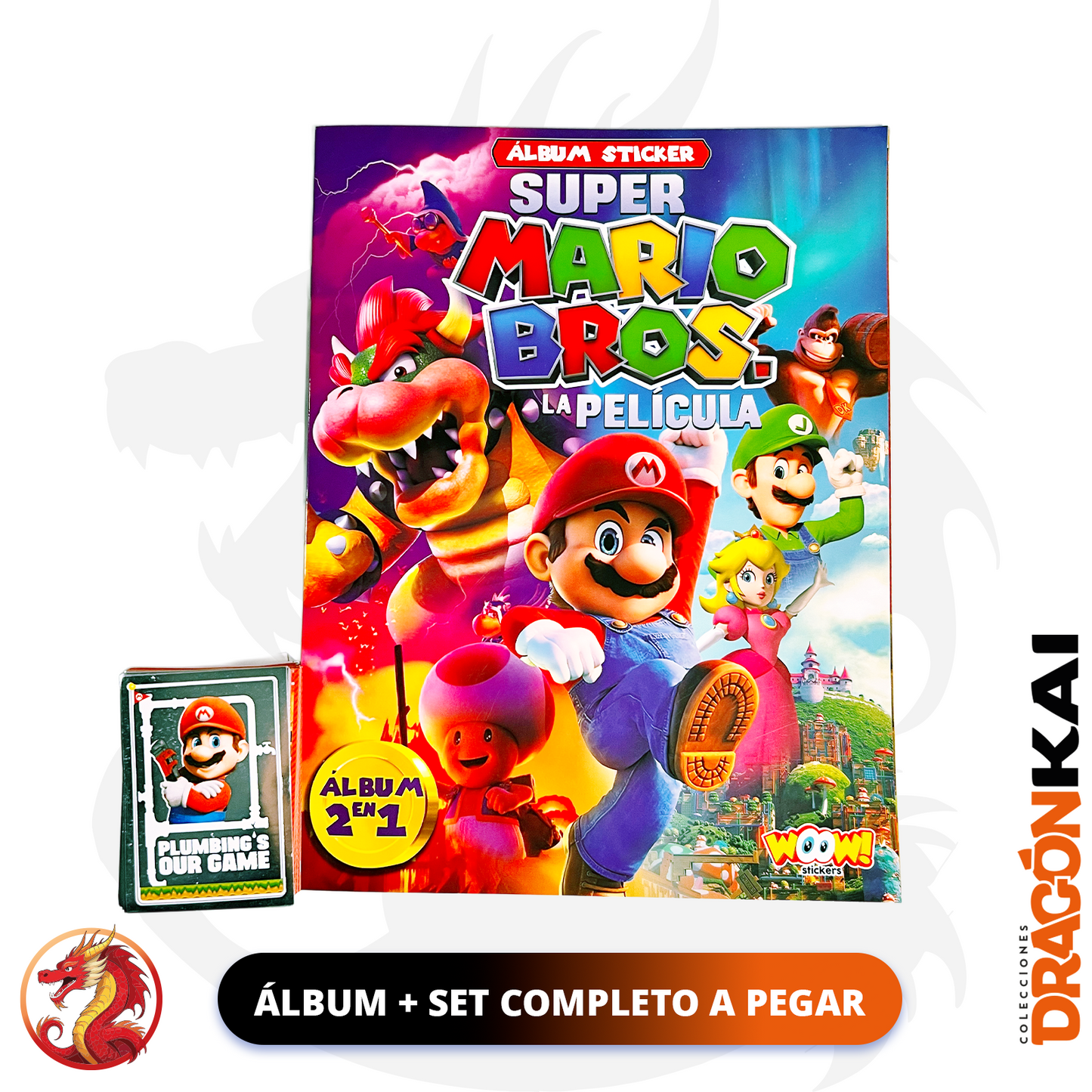 Álbum Super Mario Bros: La Película (Woow Stickers) + Set completo de estampas y tarjetas