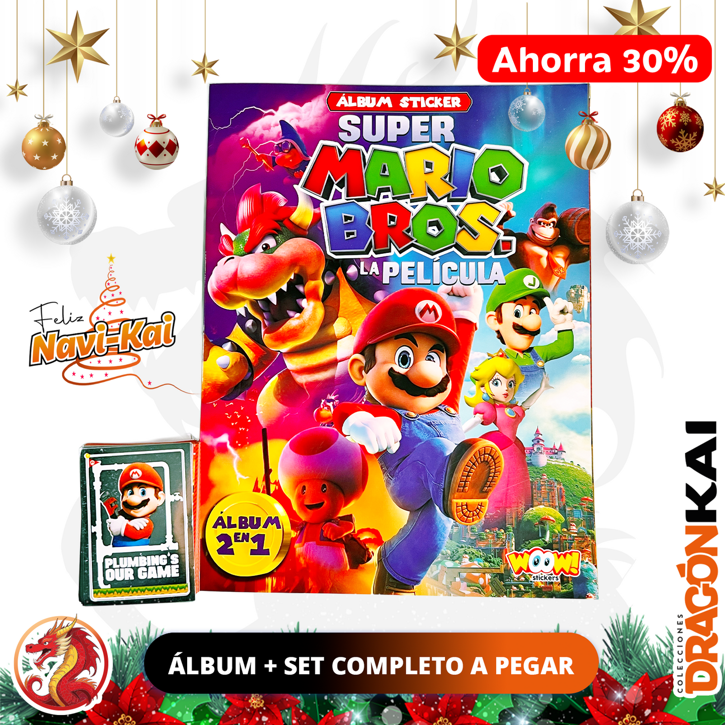 Álbum Super Mario Bros: La Película (Woow Stickers) + Set completo de estampas y tarjetas