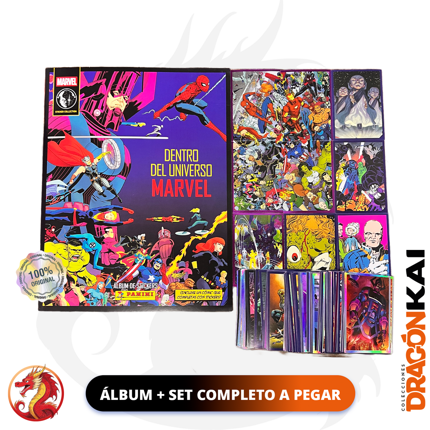 Álbum "Dentro del Universo Marvel” (Panini 2026) + set completo a pegar