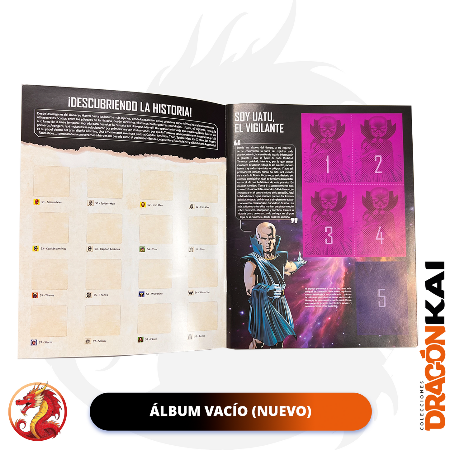 Álbum "Dentro del Universo Marvel” (Panini 2026) + set completo a pegar