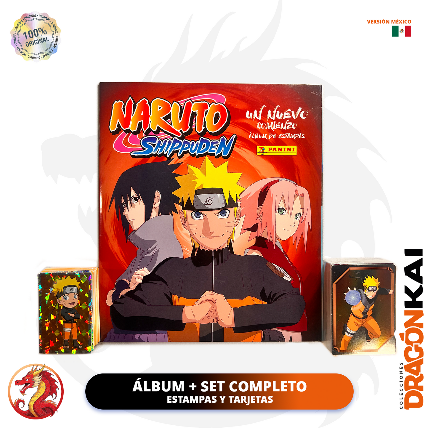 Álbum Naruto Shippuden: Un nuevo comienzo (Panini) + Set completo a pegar (Ver. México)