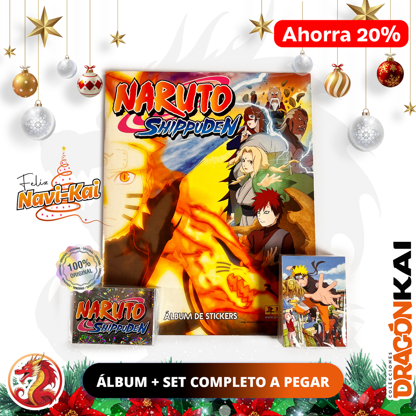Álbum Naruto Shippuden 2022 (Panini) + Set completo de tarjetas y estampas a pegar