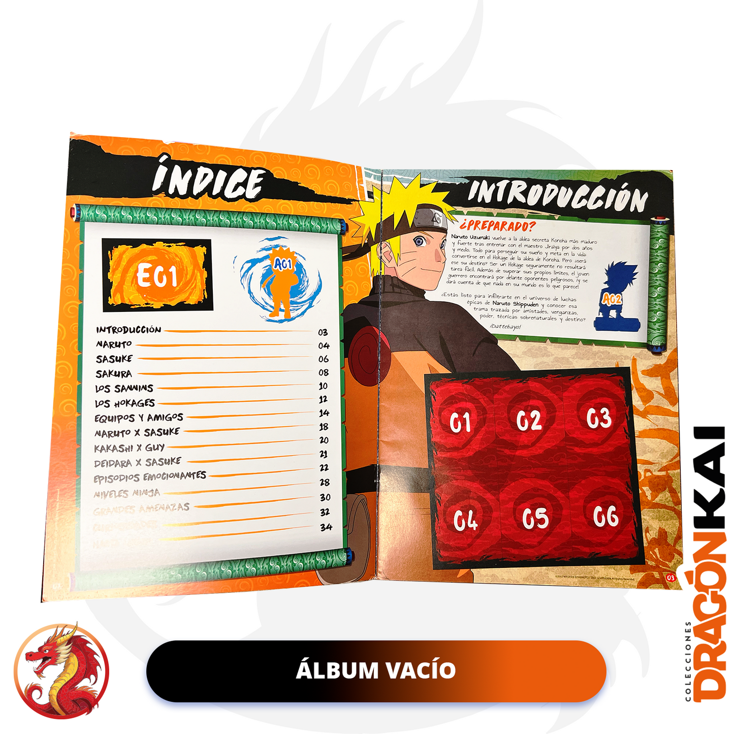 Álbum Naruto Shippuden (Panini 2016) + Set completo a pegar