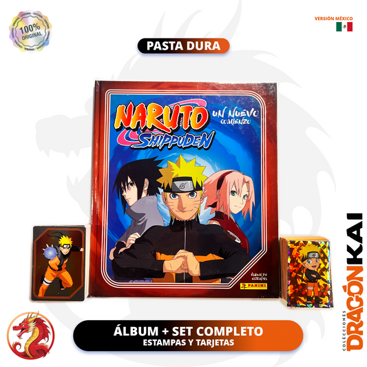 Álbum Pasta Dura Naruto Shippuden: Un nuevo comienzo (Panini) + Set completo a pegar (Ver. México)