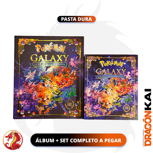 PRE VENTA: Álbum Pasta Dura Enciclopedia Pokémon – Galaxy + Coleccionador con CAPS + set completo a pegar