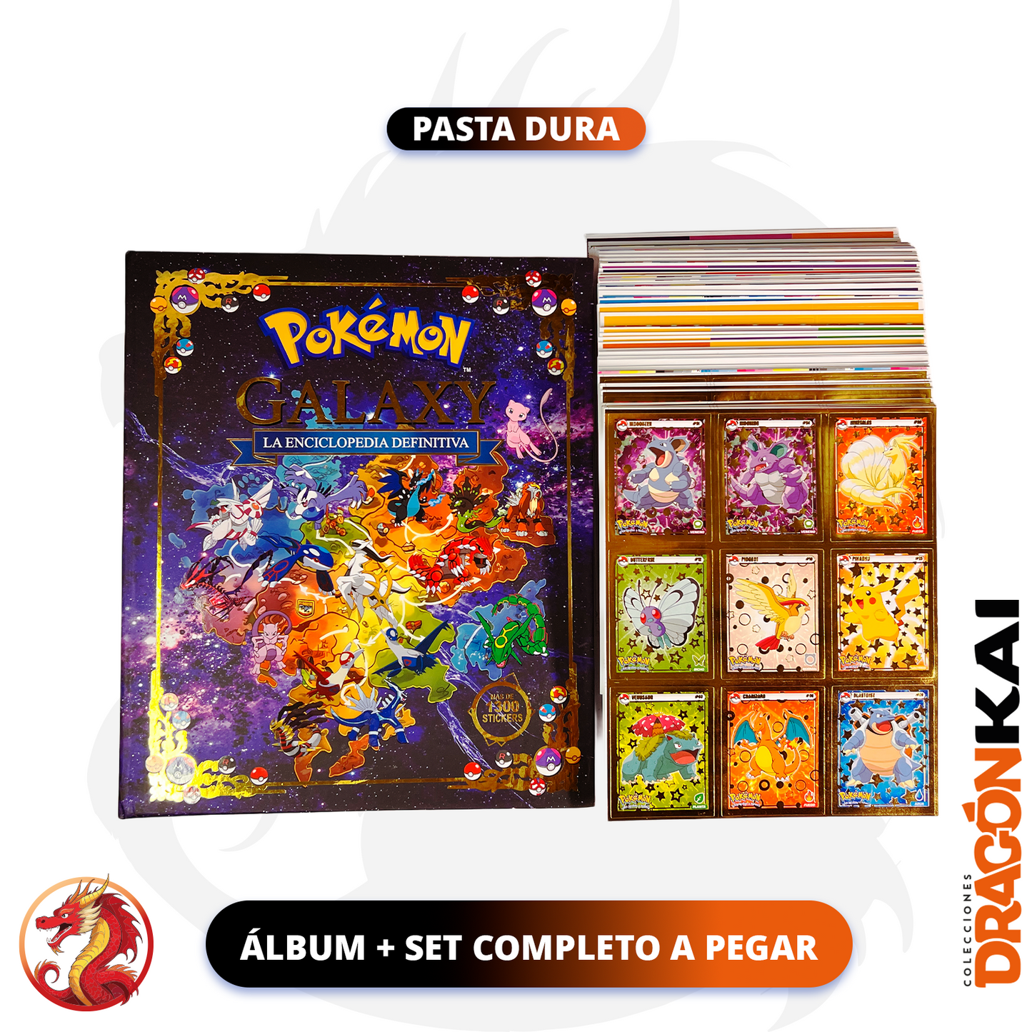 Álbum Pasta Dura Enciclopedia Pokémon Galaxy + Set completo a pegar (Incluye CAPS)