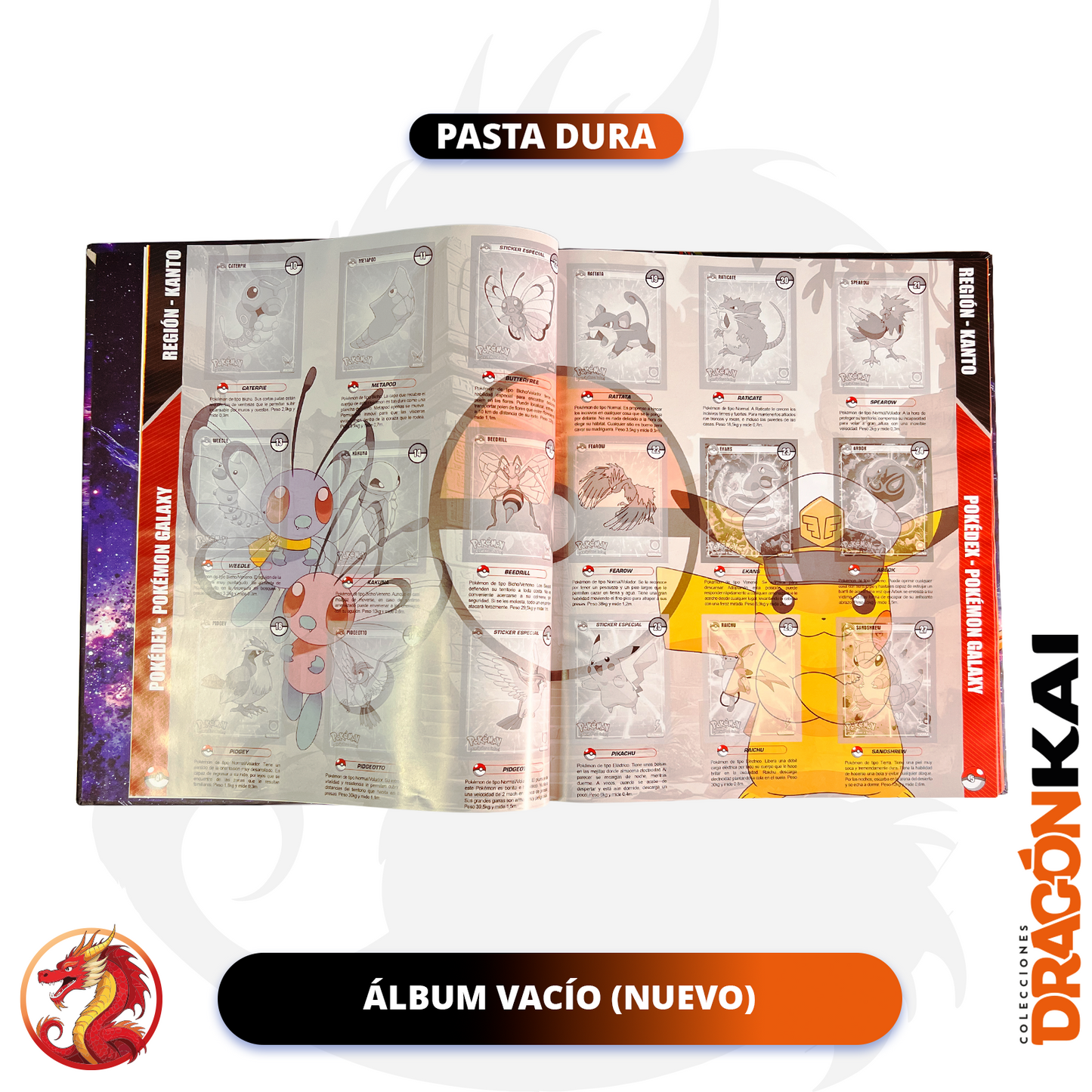 Álbum Pasta Dura Enciclopedia Pokémon Galaxy + Set completo a pegar (Incluye CAPS)