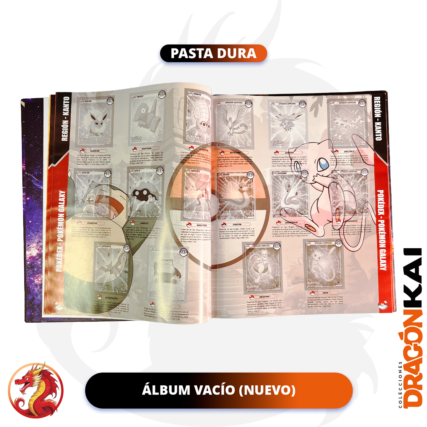 Álbum Pasta Dura Enciclopedia Pokémon Galaxy + Set completo a pegar (Incluye CAPS)