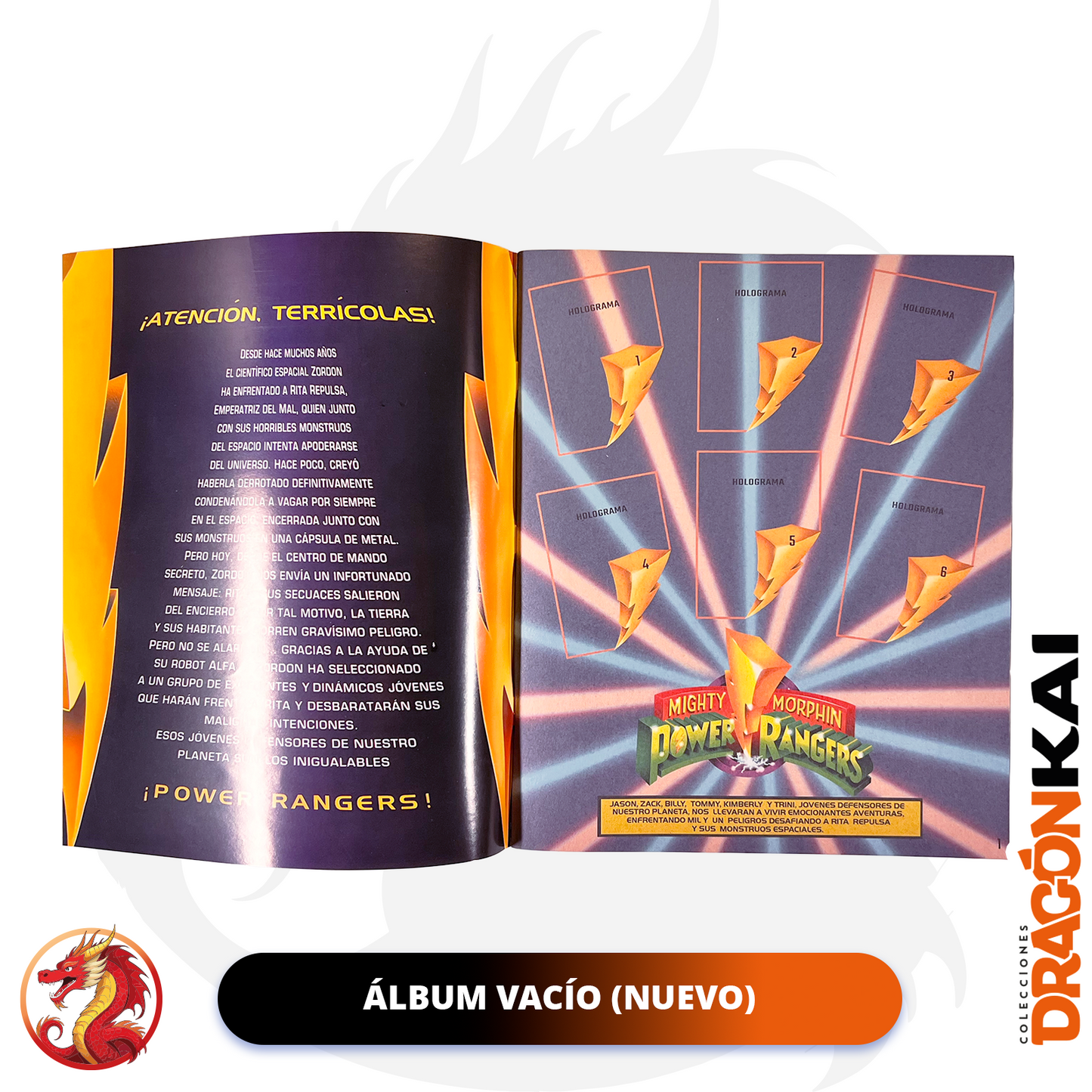 Álbum Power Ranger: Mighty Morphin (Re. Navarrete) + Set completo a pegar