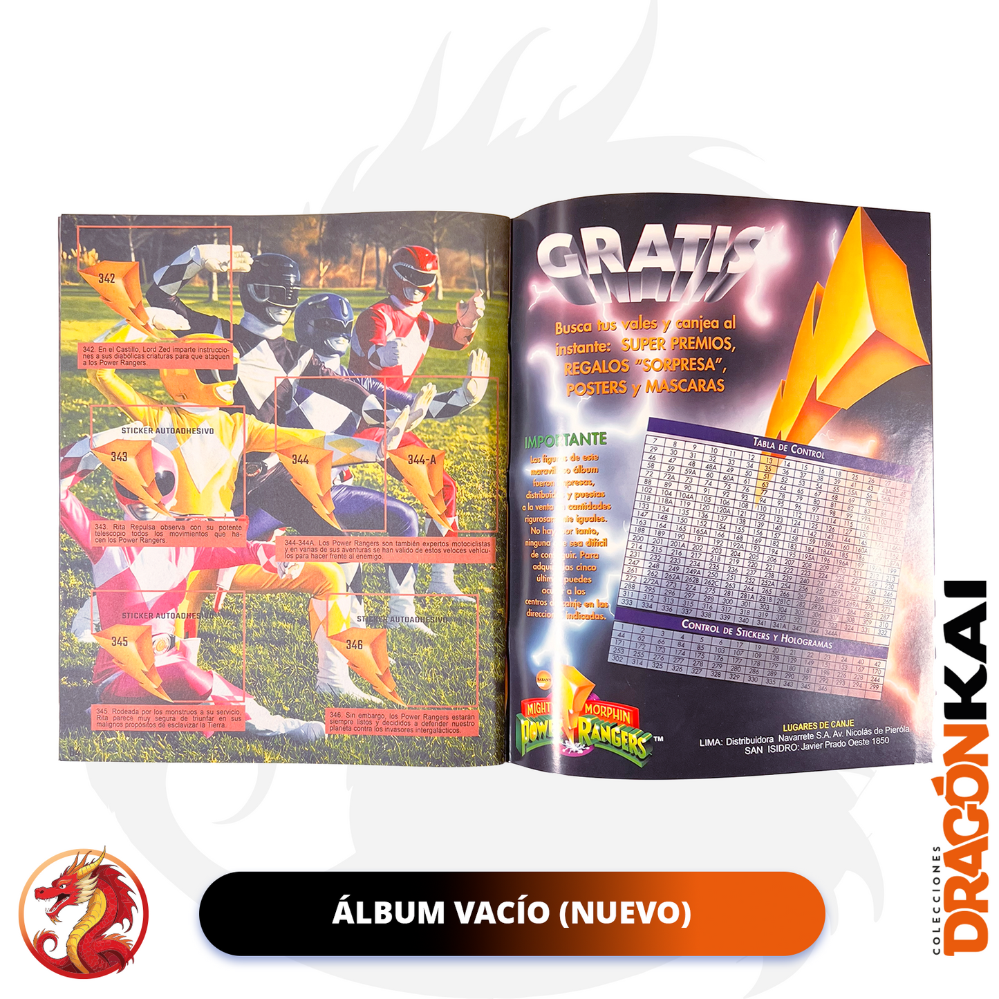 Álbum Power Ranger: Mighty Morphin (Re. Navarrete) + Set completo a pegar